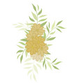 silhouette flowers with leaves vector image