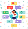 web virtual socail network vector image
