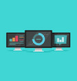 big data analyze on computers vector image vector image