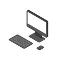 electronic computer isometric design with keyboard vector image