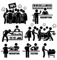 supermarket market shoppers crazy rushing vector image