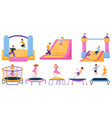 jumping on trampoline set vector image