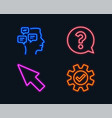 mouse cursor question mark and messages icons vector image