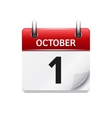 october 1 flat daily calendar icon date vector image