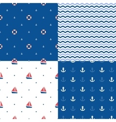 Nautical seamless set Royalty Free Vector Image