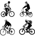 bicyclist sketch silhouettes vector image
