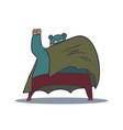 cartoon hand drawn super hero character with cloak vector image vector image