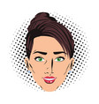 pop art woman face vector image
