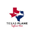 texas airplane transportation logo design vector image vector image