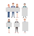 business people hold banner set vector image