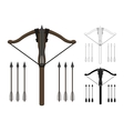 crossbow with arrows ser vector image