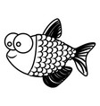 monochrome silhouette of fish with big eyes vector image