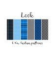 set colorful tartan geometric seamless patterns vector image vector image