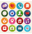 valentine flat icons set vector image