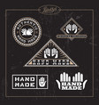 hand made label set vector image
