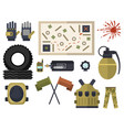 paintball club symbols icons protection uniform vector image