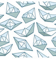seamless pattern with paper ships vector image vector image