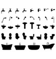 silhouettes bathroom elements vector image vector image