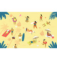 summer people on beach man and woman enjoying sun vector image vector image