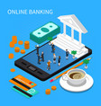 Banking Isometric Flowchart Royalty Free Vector Image