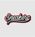 sneakers lettering logo sport shoes on background vector image vector image