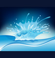 water splash on blue background vector image