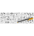 beauty treatments and cosmetics doodle set vector image vector image