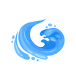 blue stormy curling sea wave powerful water vector image vector image