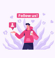 follow us web page concept vector image vector image