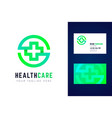 health care logo and business card template vector image