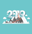 mountains in winter2019 peak with snow nature vector image