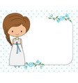 my first communion child card vector image vector image