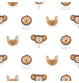 animal heads fun cute seamless pattern vector image vector image