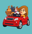 pet sitting service and mascot design vector image vector image