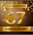sixty seven years anniversary celebration design vector image