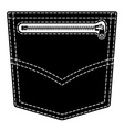 zipper jeans pocket black symbol vector image