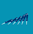 business falling down one by domino vector image vector image