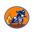 dirt track motorcyle racing oval mascot vector image