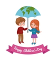 kids playing greeting card vector image