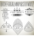 collection of tribal design elements and alphabet vector image vector image