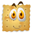 Happy face on biscuit Royalty Free Vector Image