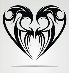 Double heart tattoo design Royalty Free Vector Image