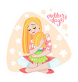 mothers day card with mom and her child vector image