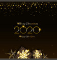 merry christmas design with glowing glittering lig vector image