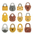old fashioned door locks flat vector image