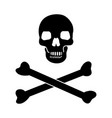 skull with crossbones icon symbol design vector image