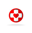 heart and cross sign vector image vector image