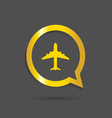 airplane gold icon vector image