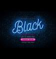 black friday sale with glowing neon vector image vector image