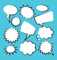 comic speech bubbles outline hand drawn retro vector image